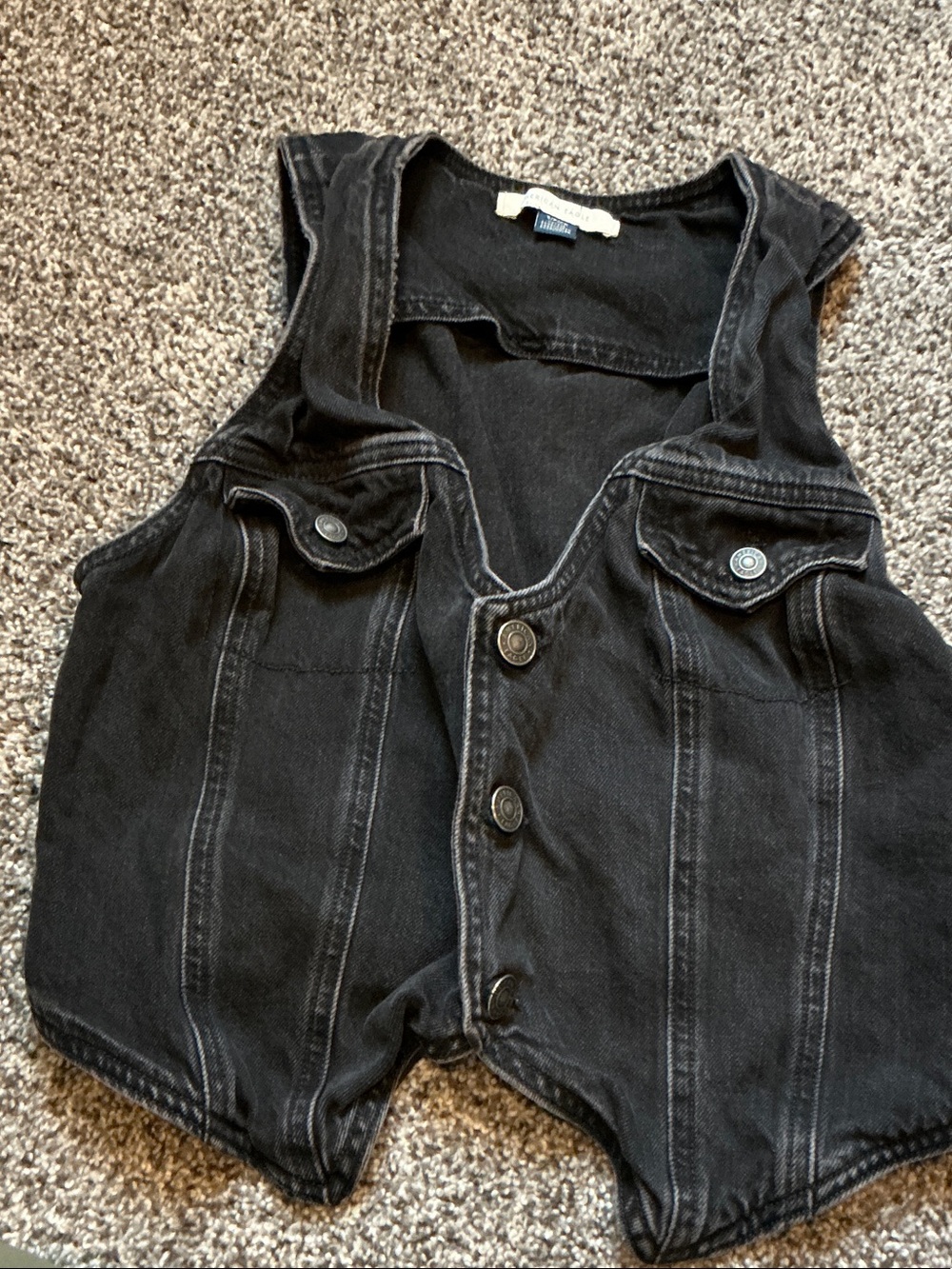 American Eagle Outfitters Black Denim Vest